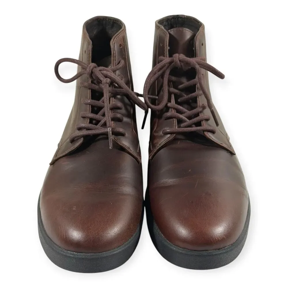 CLAE Los Angeles Gibson Hi Top Sneakers, Brown, Leather, Men's 10.5